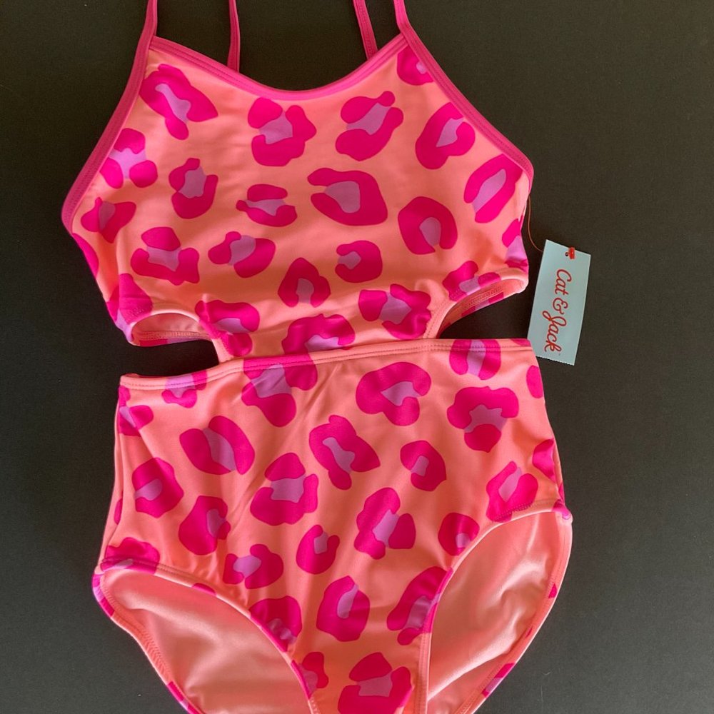 CAT & JACK Girls 1 Pc Swimsuit NWT Size L (10-12) - Picture 1 of 7
